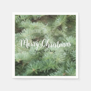 Serviette En Papier Sapins de Noël en pin vert Campagne Rustique Fêtes