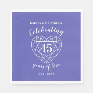 Serviette En Papier Sapphire anniversaire 45 ans d'amour serviettes