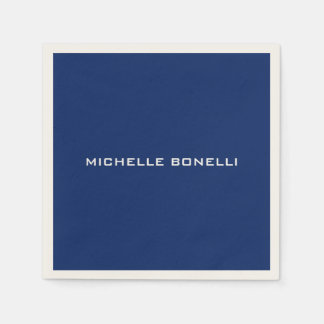 Serviette En Papier Sapphire Bleu Minimaliste Plaque Lisible Moderne