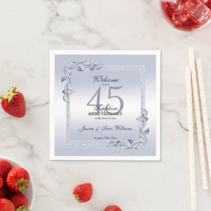 Serviette En Papier Sapphire Gem & Parties scintillant 45e anniversair