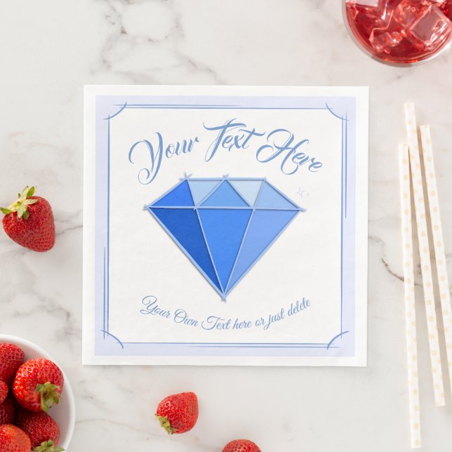 Serviette En Papier Sapphire Gemstone. Bijouterie. 45 Anniversaire du  (En situation)