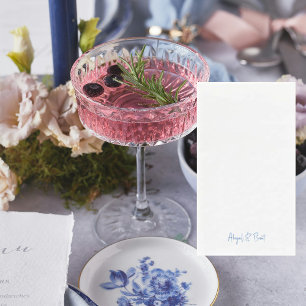 Serviette En Papier Sapphire Texte bleu Mariage personnalisé