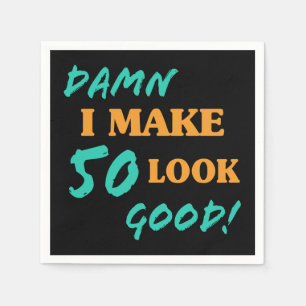 Serviette En Papier Sarcastique 50e anniversaire Attitude