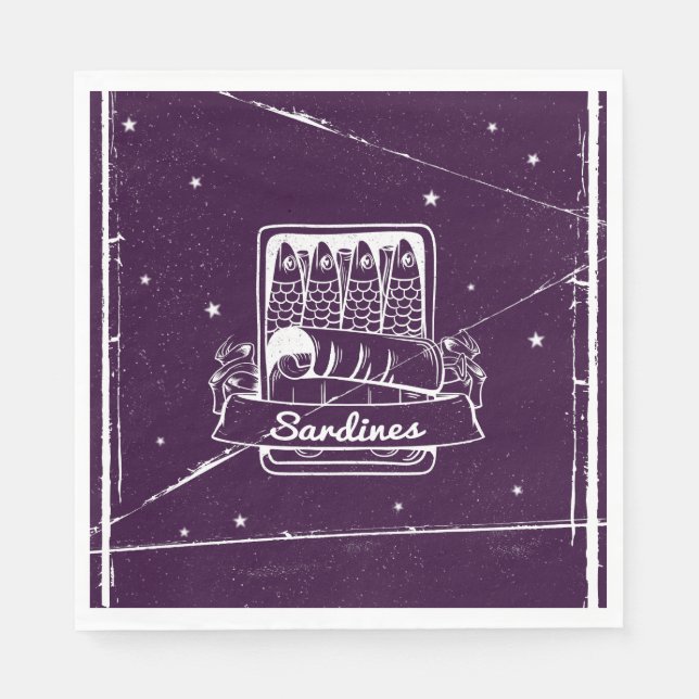 Serviette En Papier Sardines dans une boîte (Devant)