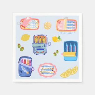 Serviette En Papier Sardines et citrons