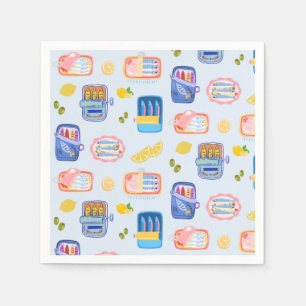 Serviette En Papier Sardines et citrons