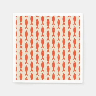 Serviette En Papier Sardines Rouges Poisson Été