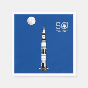 Serviette En Papier Saturn V, Apollo 11 Lune Atterrissage et Lune :