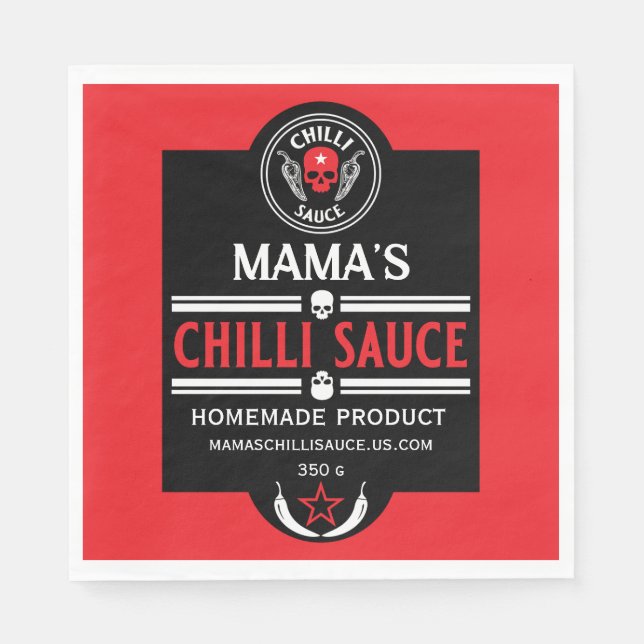 Serviette En Papier Sauce chili maison (Devant)