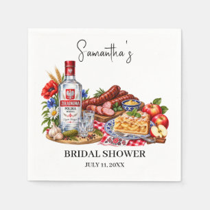 Serviette En Papier Saucisses Polonaises Gâteau aux Pommes Vodka Enter