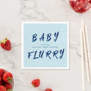 Serviette En Papier Saupoudrer bébé hiver Flûte à neige bleue
