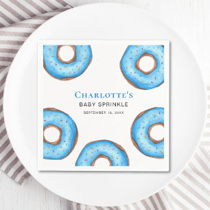 Serviette En Papier Saupoudrer Bleu Donut