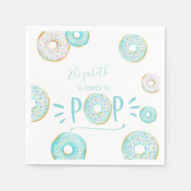 Serviette En Papier Saupoudrer Bleu Donut (Devant)