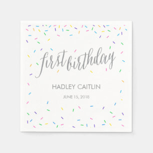 Serviette En Papier Saupoudrer Confetti 1er Anniversaire serviettes