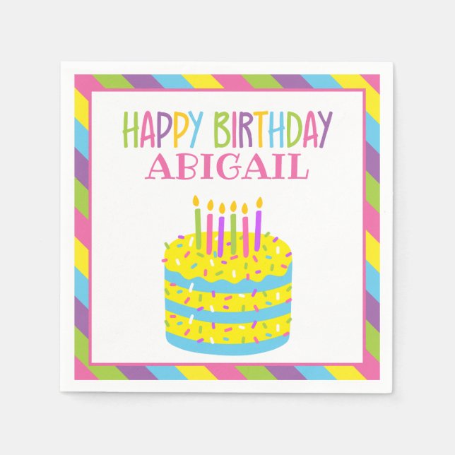 Serviette En Papier Saupoudrer gâteau d'anniversaire serviettes person (Devant)