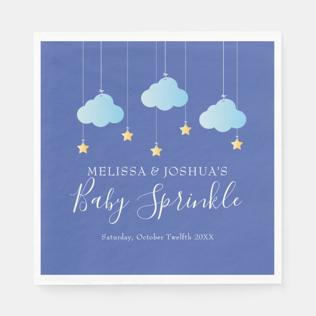 Serviette En Papier Saupoudrer petit étoile bleu Baby Sprinkle (Devant)