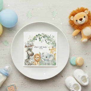 Serviette En Papier Sauvageon Mignon Safari Animaux de la Jungle Garço