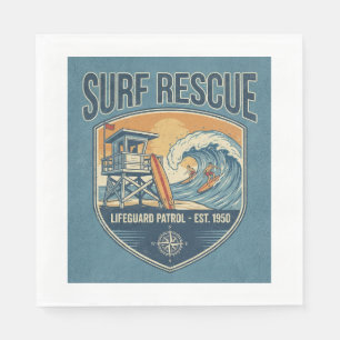 Serviette En Papier Sauvetage Surf Patrouille de Sauveteurs Établi 195