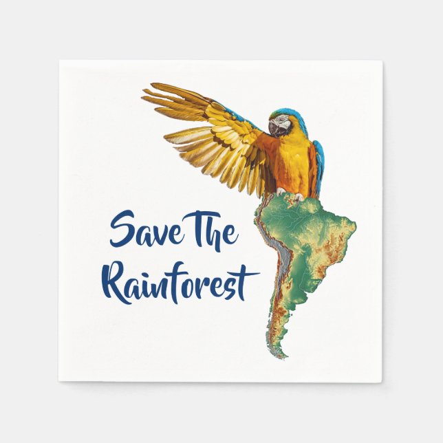 Serviette En Papier Sauvez La Rainforest (Devant)