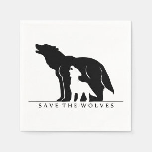 Serviette En Papier Sauvez les loups