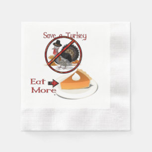 Serviette En Papier Sauvez une Turquie mangez plus de tarte