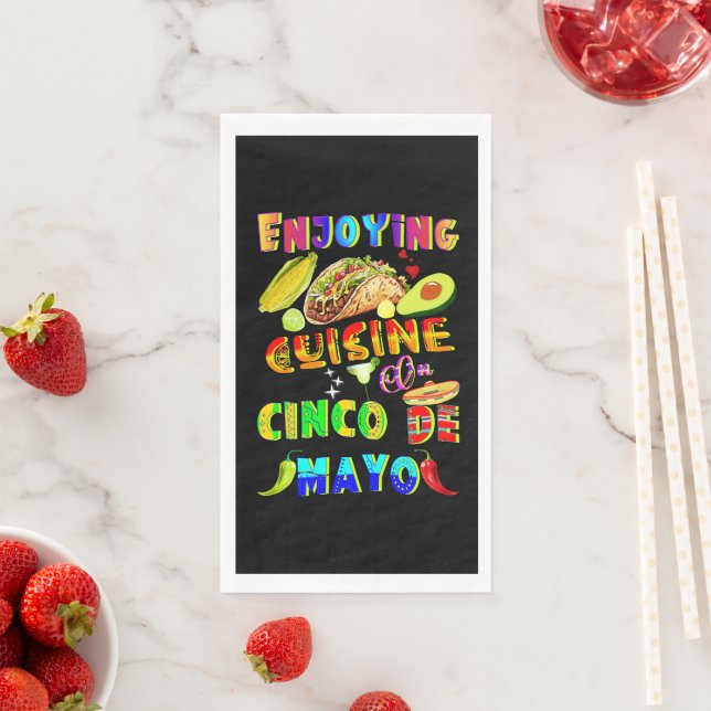 Serviette En Papier Savourez Une Cuisine Sur Le Cinco De Mayo (En situation)