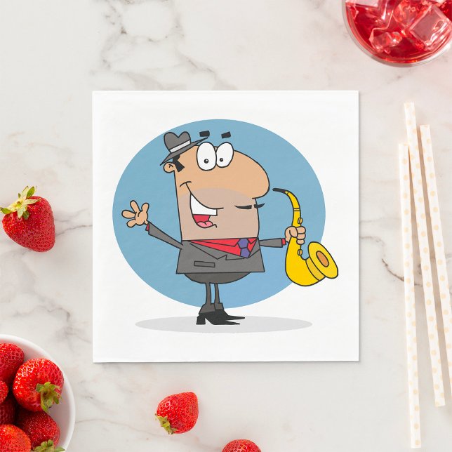 Serviette En Papier Saxophone Player Musicien (Créateur téléchargé)