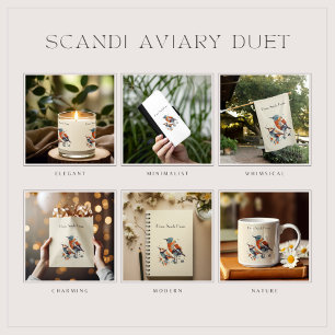 Serviette En Papier Scandi Aviary Duet, personnalisé