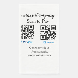 Serviette En Papier Scanner pour payer le code q r paypal venmo ajoute