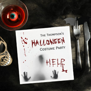 Serviette En Papier Scare Bloody Halloween Costume Party White Napkin