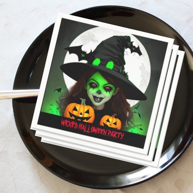 Serviette En Papier Scary Wicked Witch Halloween Party (Créateur téléchargé)