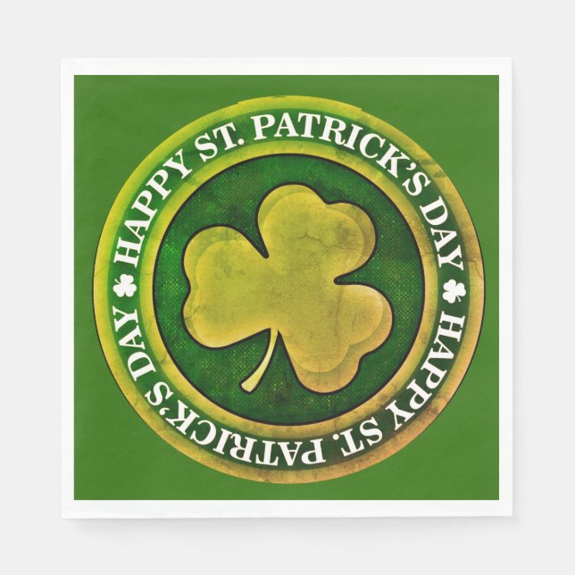 Serviette En Papier Sceau de la Saint Patrick (Devant)