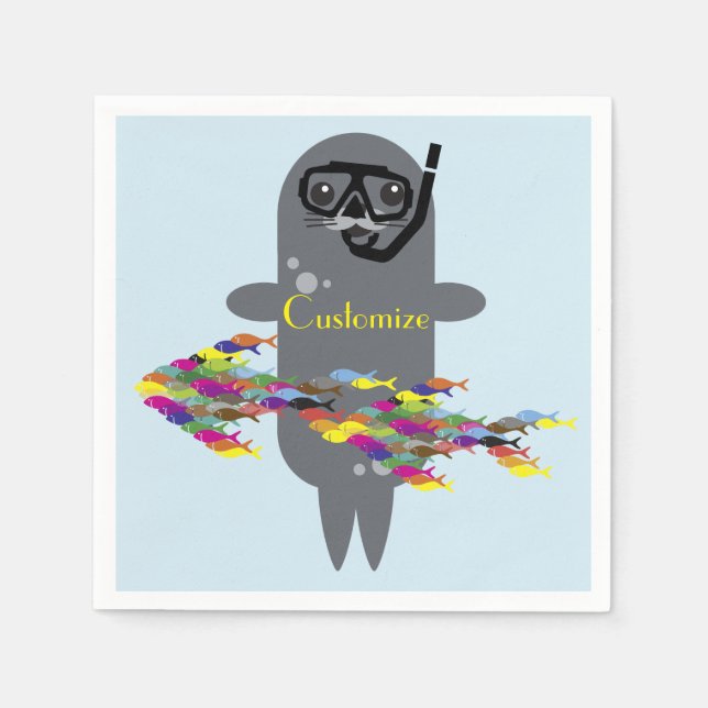 Serviette En Papier Sceau gris Thunder_Cove (Devant)