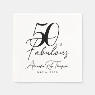 Serviette En Papier Scénario 50 ans et Fabulueux Fête d'anniversaire 5