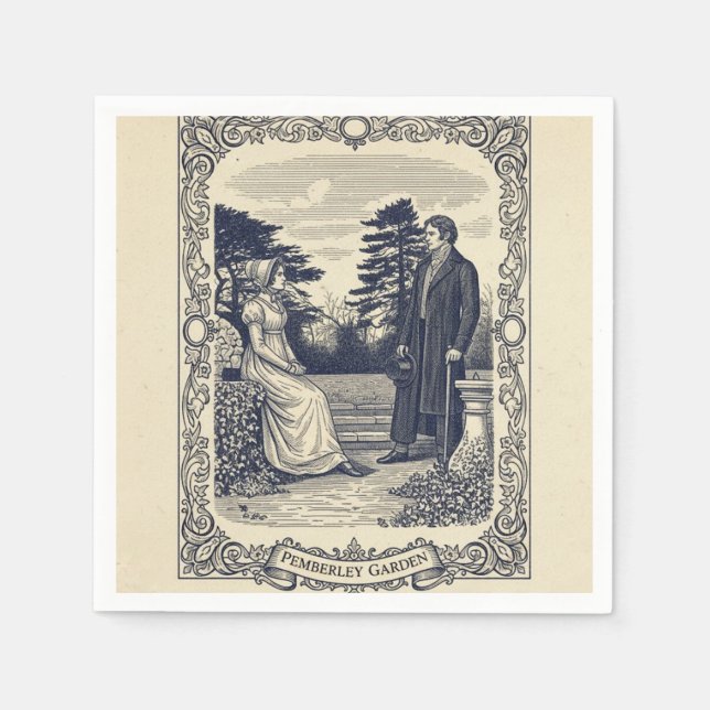 Serviette En Papier Scène de Darcy & Elizabeth (Devant)