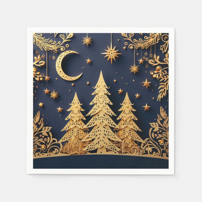 Serviette En Papier Scène de l'Arbre Magique – Reflets de la période d (Devant)