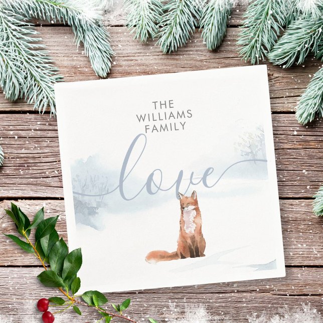 Serviette En Papier Scène forestière hivernale Renard (Créateur téléchargé)