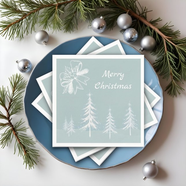 Serviette En Papier Scène hivernale Forêt enneigée Noël  (Créateur téléchargé)