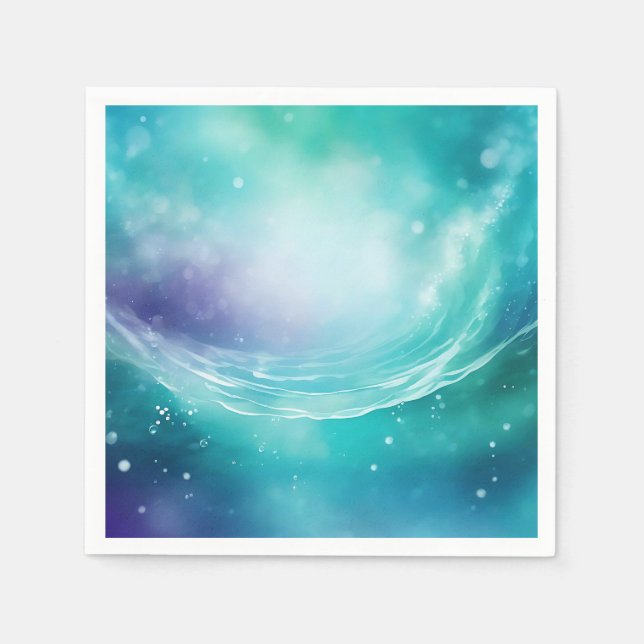 Serviette En Papier Scène Océanique avec aquarelle (Devant)