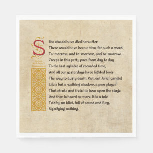 Serviette En Papier Scène V de l'acte V de Shakespeare Macbeth - brui