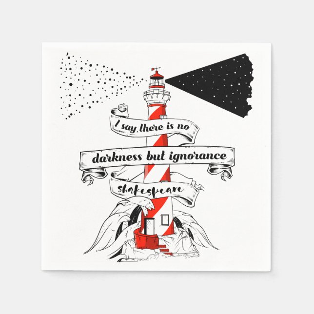 Serviette En Papier Schakespeare citation Illustration de phare (Devant)