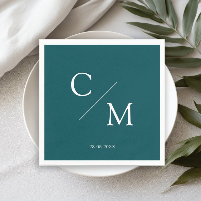 Serviette En Papier Schlicht élégante Monogramm Serviette (Créateur téléchargé)