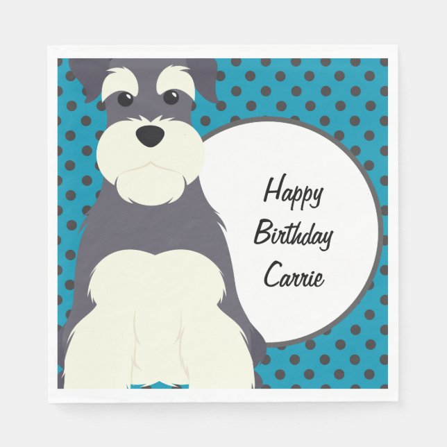 Serviette En Papier Schnauzer et Pois personnalisés (Devant)