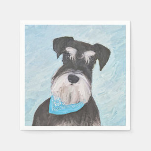 Serviette En Papier Schnauzer (Miniature) Peinture - Chien original mi