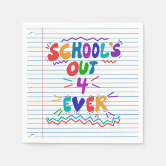 Serviette En Papier School’s Out Forever Loose Leaf Paper