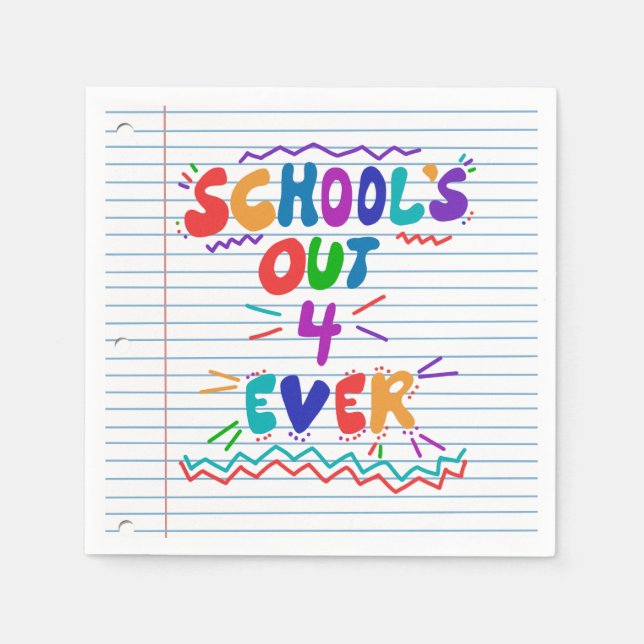 Serviette En Papier School’s Out Forever Loose Leaf Paper (Devant)