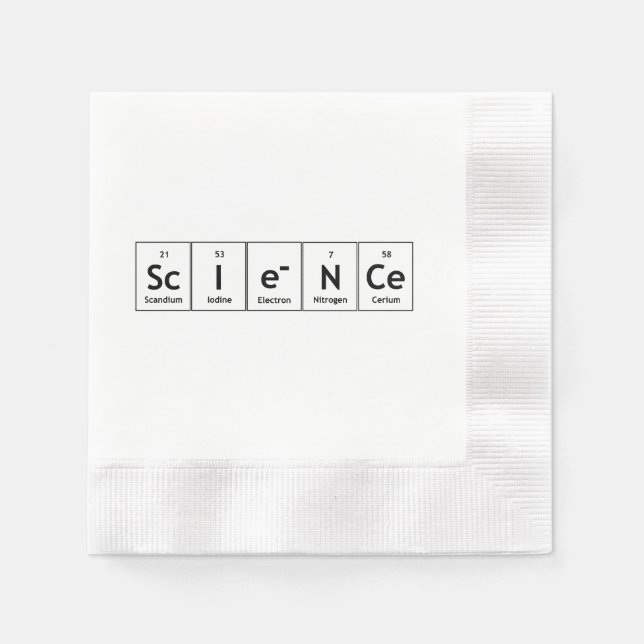 Serviette En Papier ScIeNCe Éléments de tableau périodique Mot Chimie (Devant)