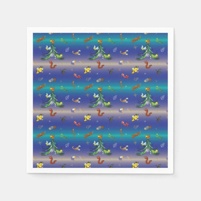 Serviette En Papier Science, Insect Buver Arbre de Noël (Devant)