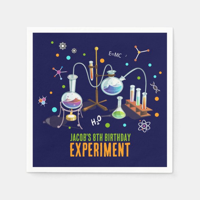 Serviette En Papier Science Invitations d'anniversaire (Devant)
