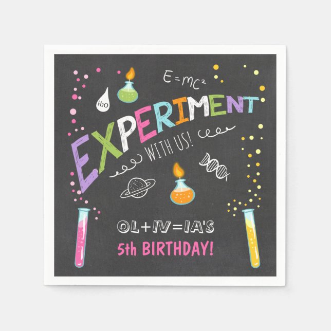 Serviette En Papier Science Paper Napkin Expérience Lab Anniversaire (Devant)